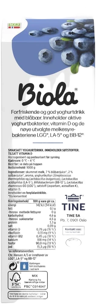 Biola® yoghurtdrikk blåbær