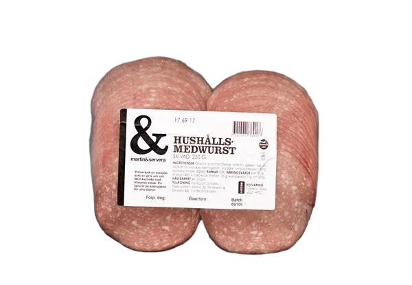 Hushållsmedwurst skivad