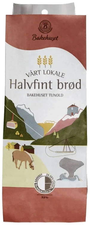 Halvfint Brød 750g Tunold