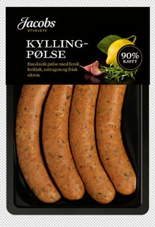 Kyllingpølse Sitron&Estragon 260g Idsøe/Jacobs