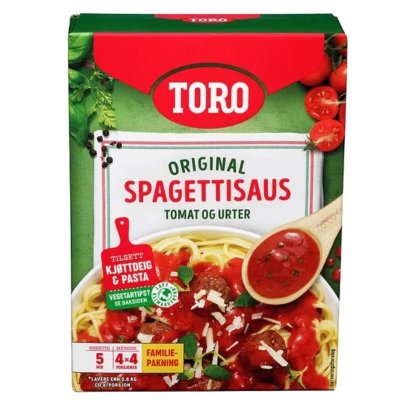 Spagettisaus Tomat & Urter 4pk Toro
