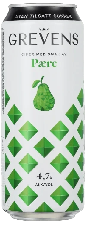 Grevens Cider Pære u/Sukker 0,5l boks