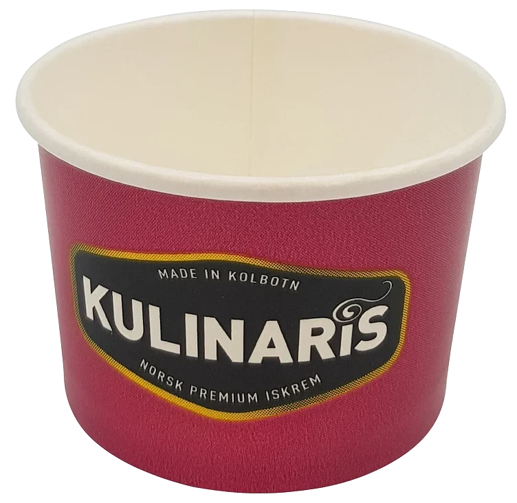 Porsjonsbeger is papp m/logo 138ml  1000stk