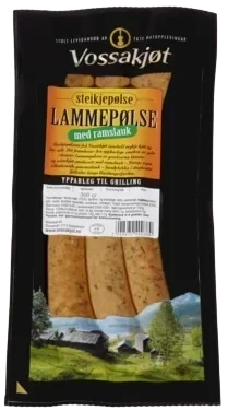 Lammepølse m/ Ramslauk 300g Vossakjøt