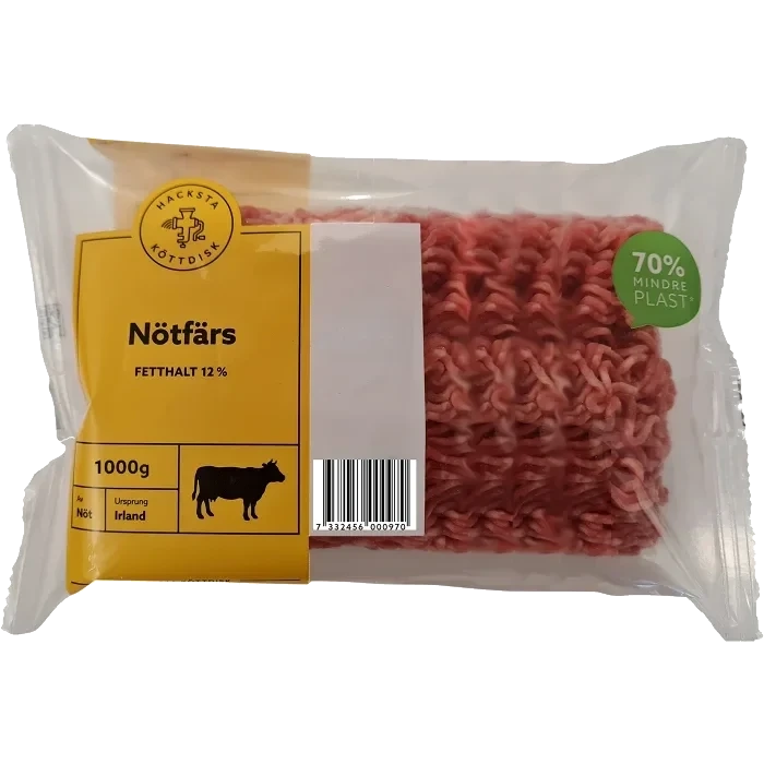 Nötfärs 12% 1kg Hacksta Köttdisk