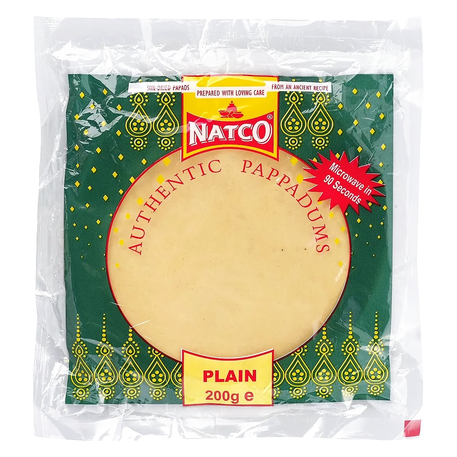 Natco Pappadoms Plain Microwavable 200g
