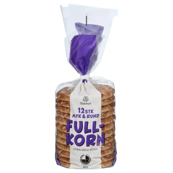 Myk&Rund Fullkorn 12stk 450g Bakehuset