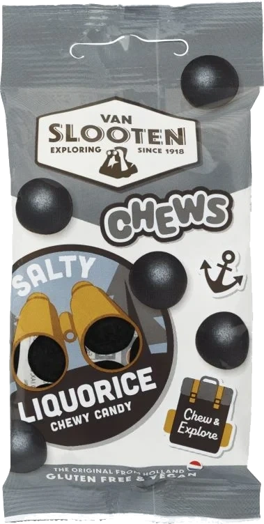 Chews Salty Licorice 60g Van Slooten