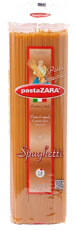 Spaghetti Fullkorn 500g Pasta Zara
