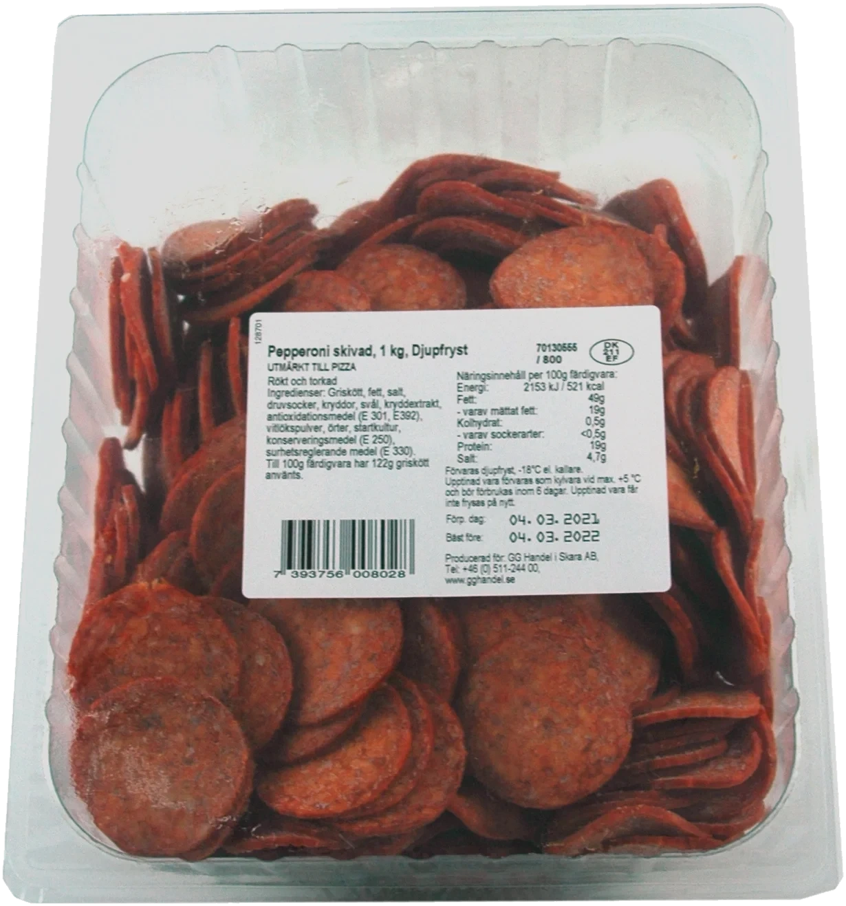Peperoni korv skiv