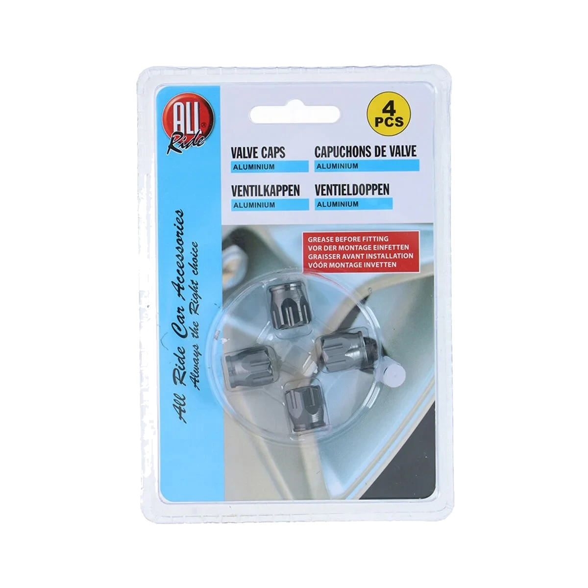 Ventilhetter Aluminium 4pk
