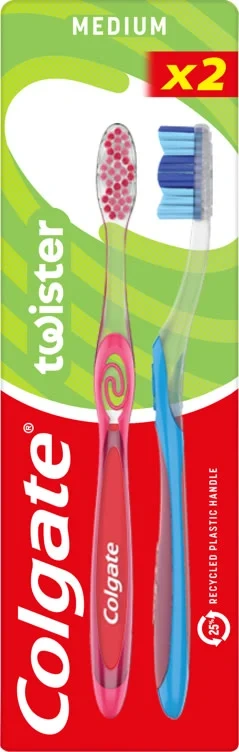 Colgate Tannbørste Twister Medium 2stk