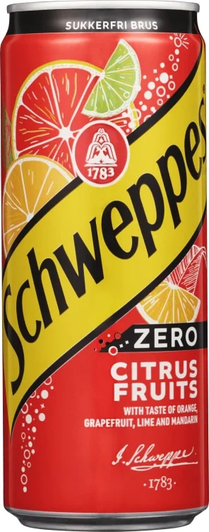 Schweppes Citrus Fruits Zero 0,33l boks