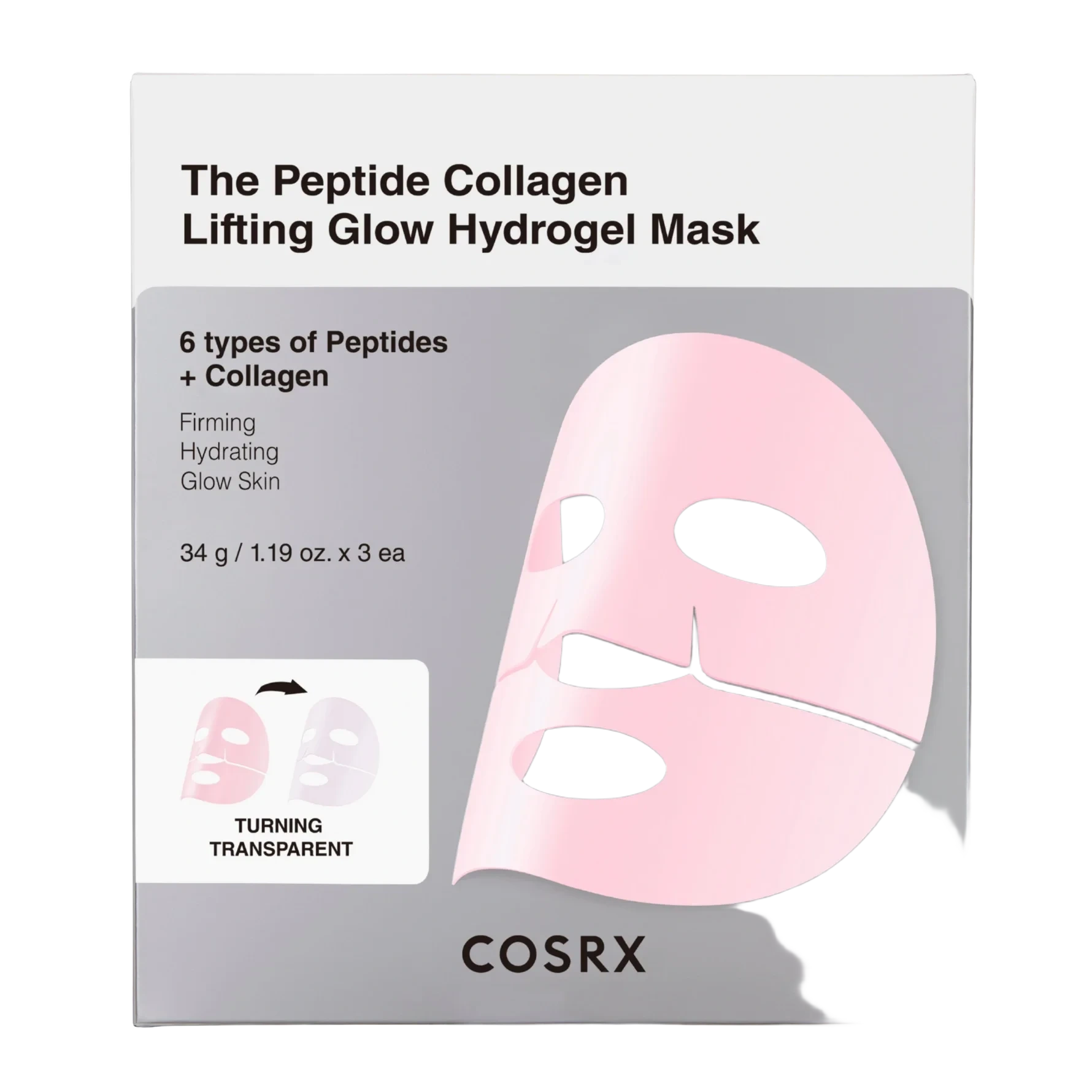 COSRX The Peptide Collagen Lifting Glow Hydrogel Mask 3 pcs