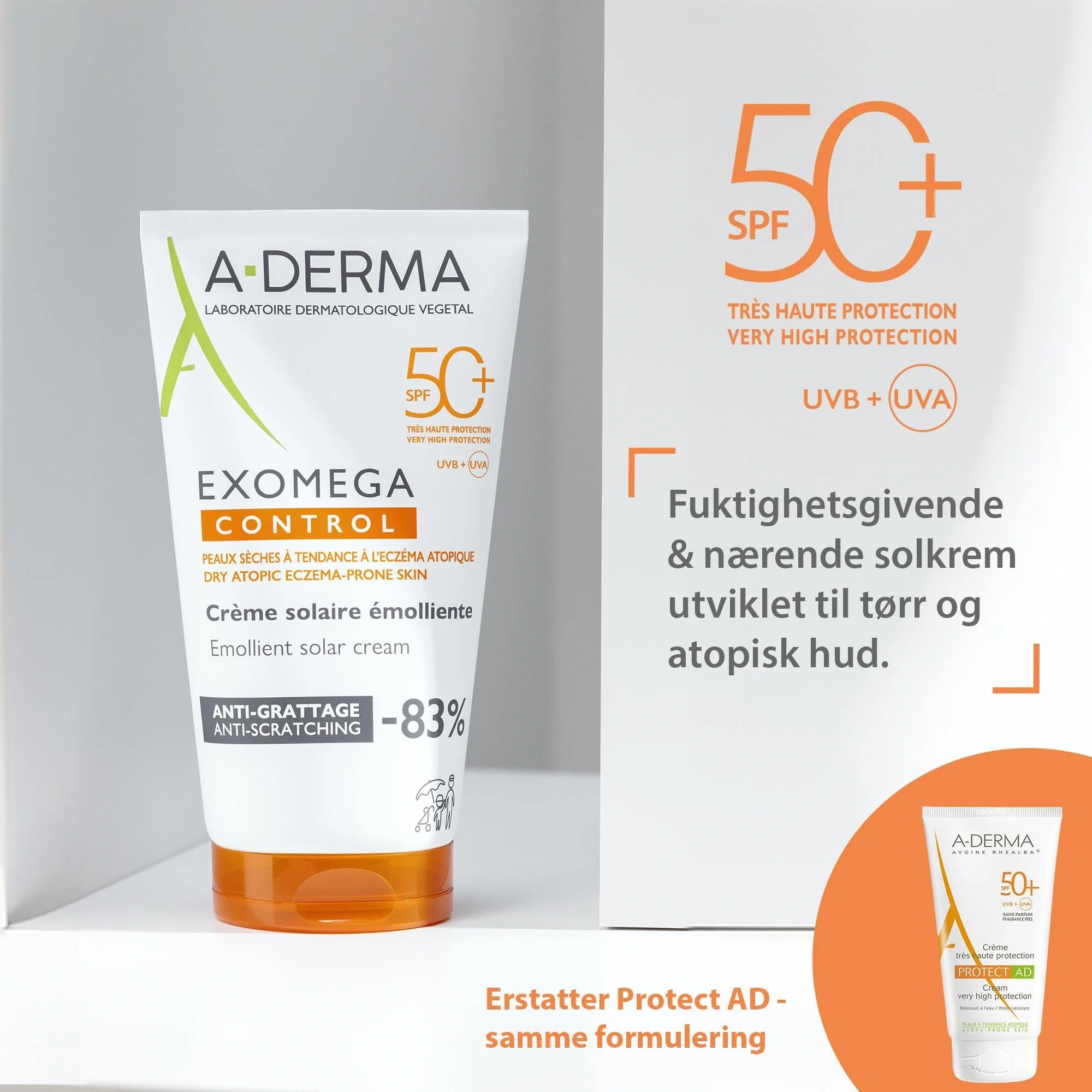 A-Derma Exomega Control SPF50+, 150 ml
