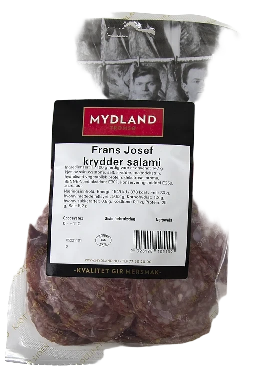 Krydret Salami Skivet Ca 250g Mydland