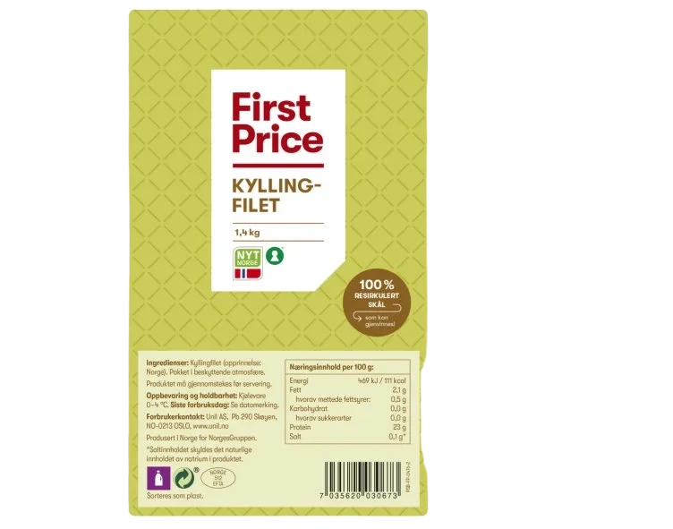 Kyllingfilet 1,4kg First Price