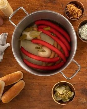 Röda Hot Dog Pölser