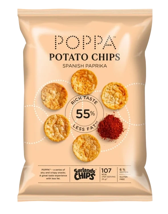 Poppa Chips Spansk Paprika 75g Sørlandschips