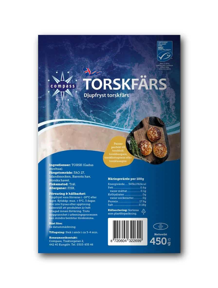 Torskfärs 450gr MSC