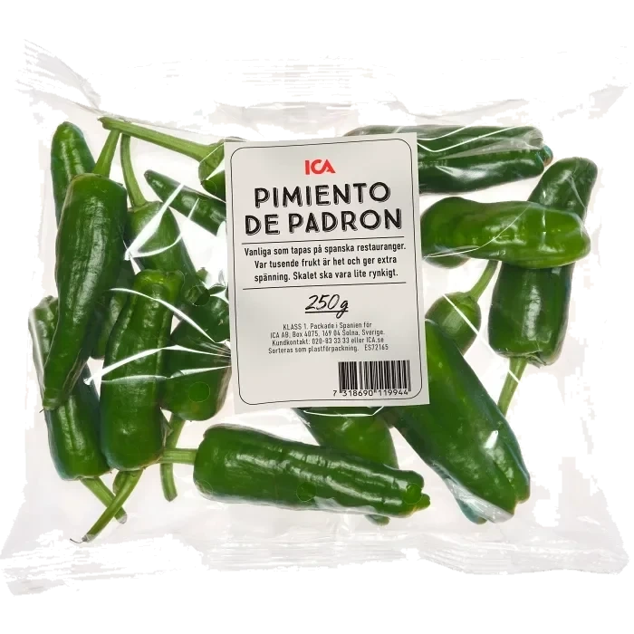 Pimiento de padron 250g Klass 1 ICA
