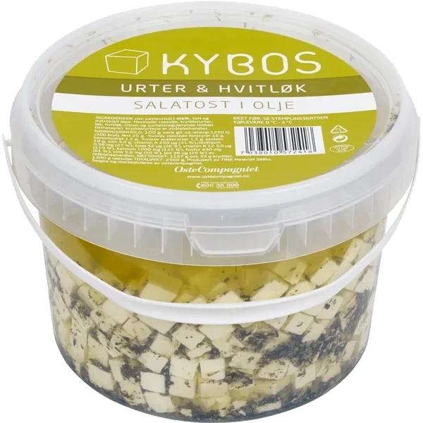 Kybos Urter & Hvitløk Salatost I Olje 2,5 Kg