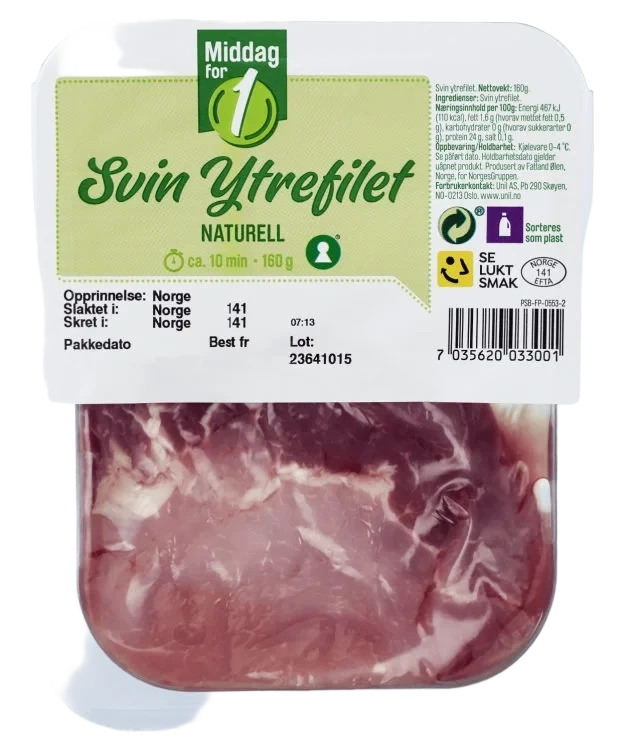 Svin Ytrefilet 160g Billig Middag