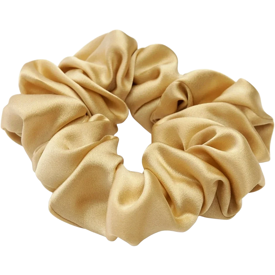 Lenoites Mulberry Silk Scrunchie Gold