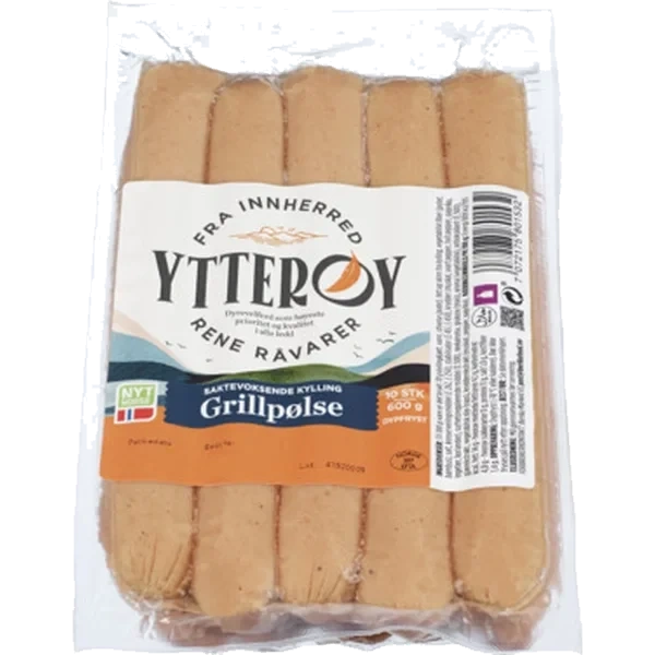 Grillpølse Halal Kylling 600g Ytterøy Frys