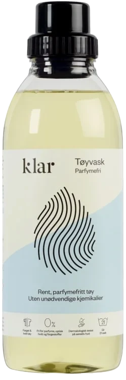 Klar Tøyvask Parfymefri 750ml
