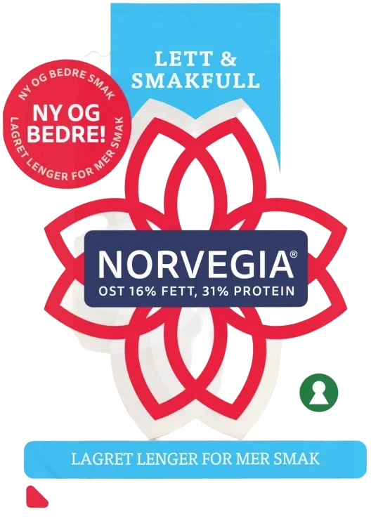 Norvegia Lett 16% skivet 150g Tine