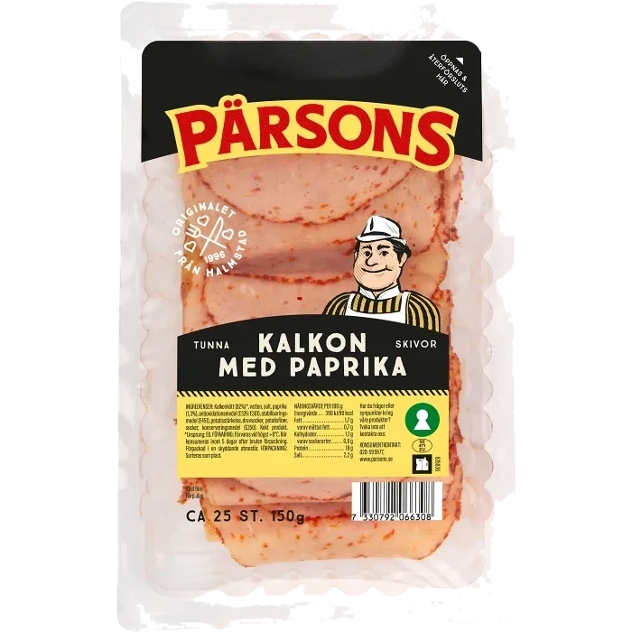 Kalkon med Paprika Tunna Skivor 150g Pärsons