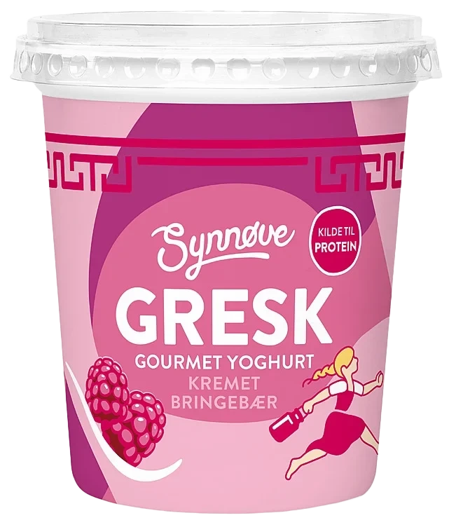 Yoghurt Gresk Gourmet Kremet Bringebær 350g