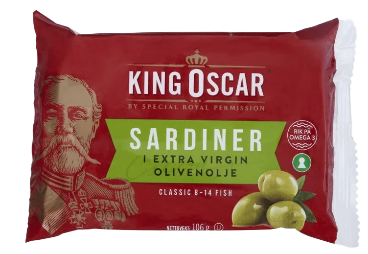 Sardiner Classic i Olivenolje 106g King Oscar