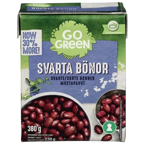 Gogreen Svarte Bønner Tetra 380g