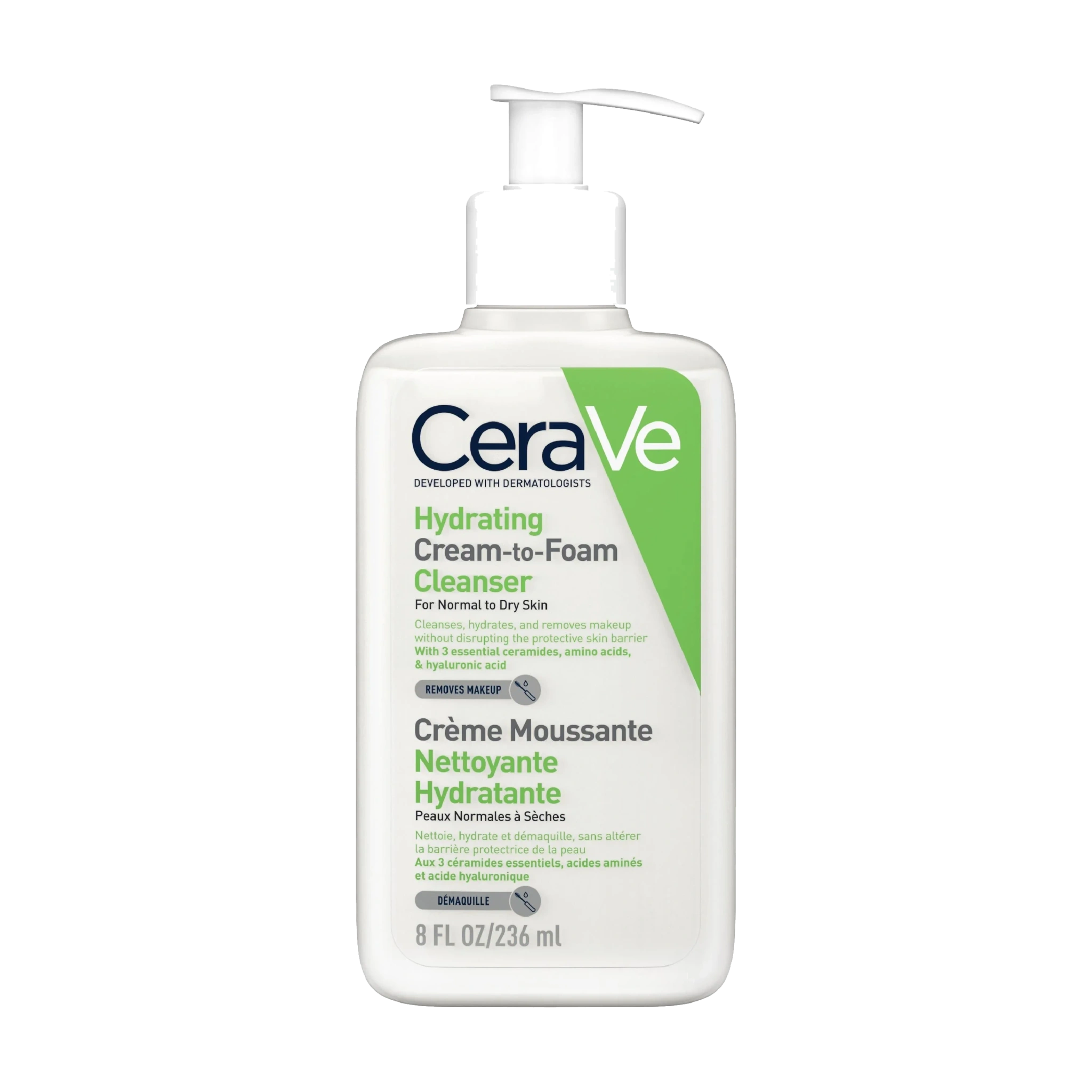 CeraVe Hydrating Cream-To-Foam Cleanser, 236 ml