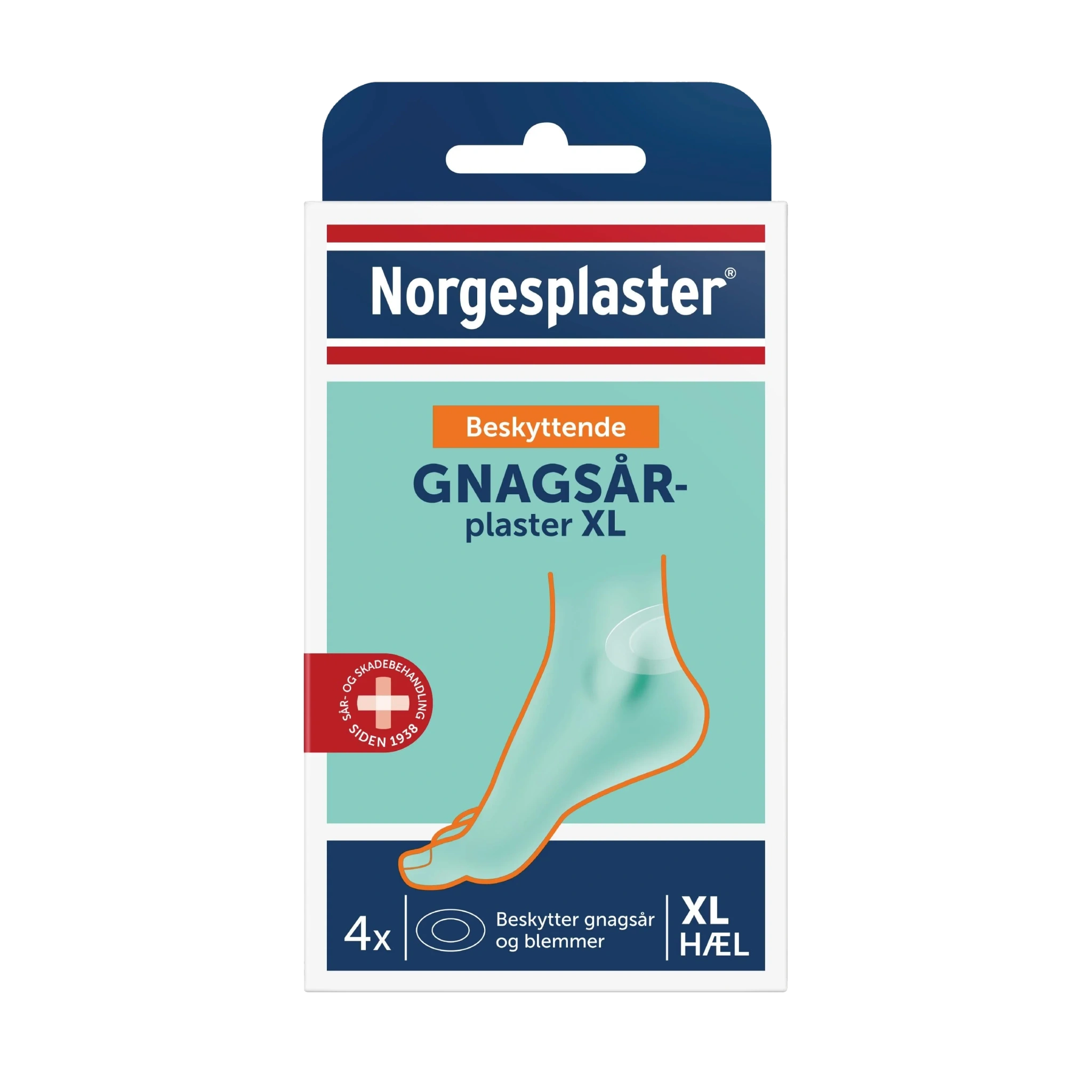 Norgesplaster Beskyttende gnagsårplaster hæl XL, 4 stk.