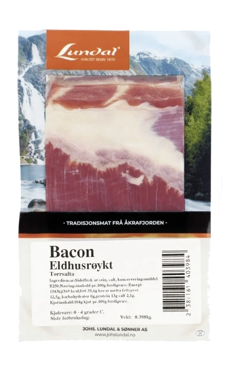 Bacon Eldhusrøykt Ca500g Lundal