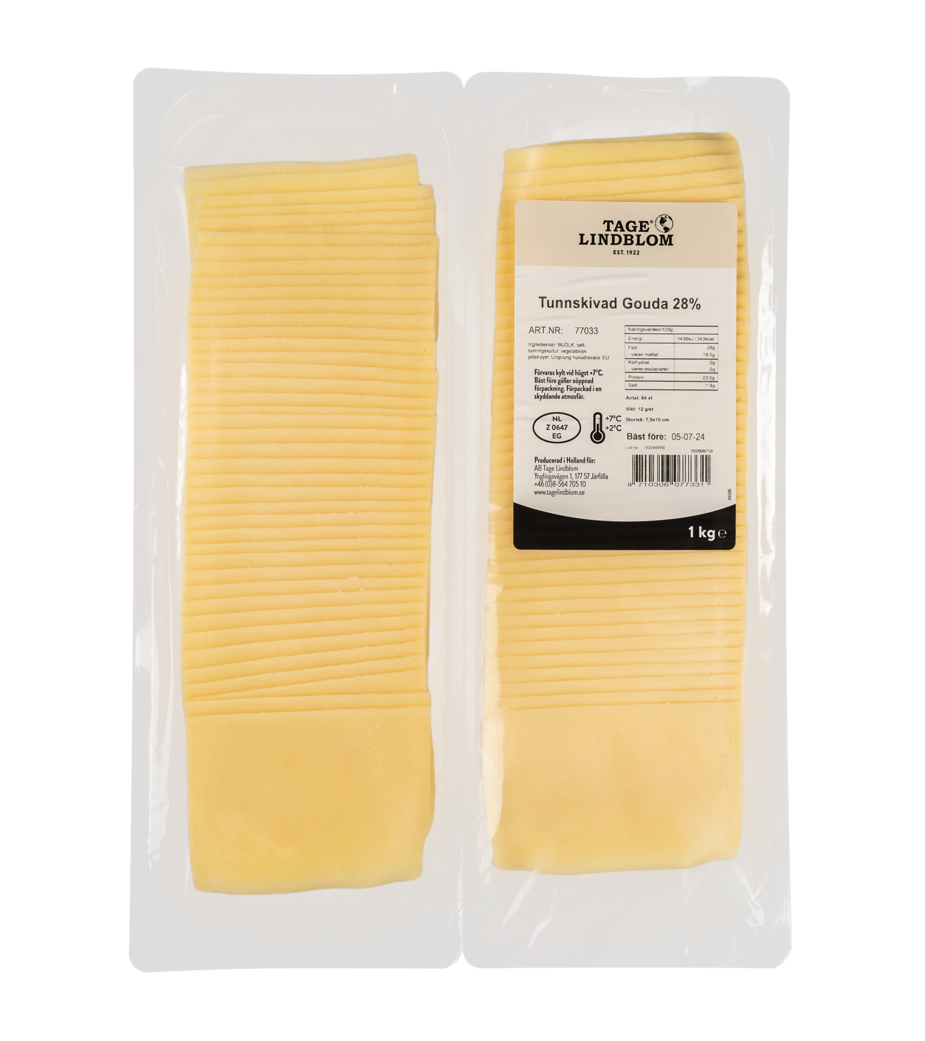 Tunnskivad Gouda 28%, 84x12 g