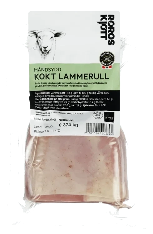 Røroskjøtt Lammerull i Bit Håndsydd Røroskjøtt Håndsydd