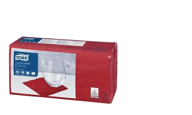 Coctailserviett linstyle burgund 23cm 4f 10x150stk