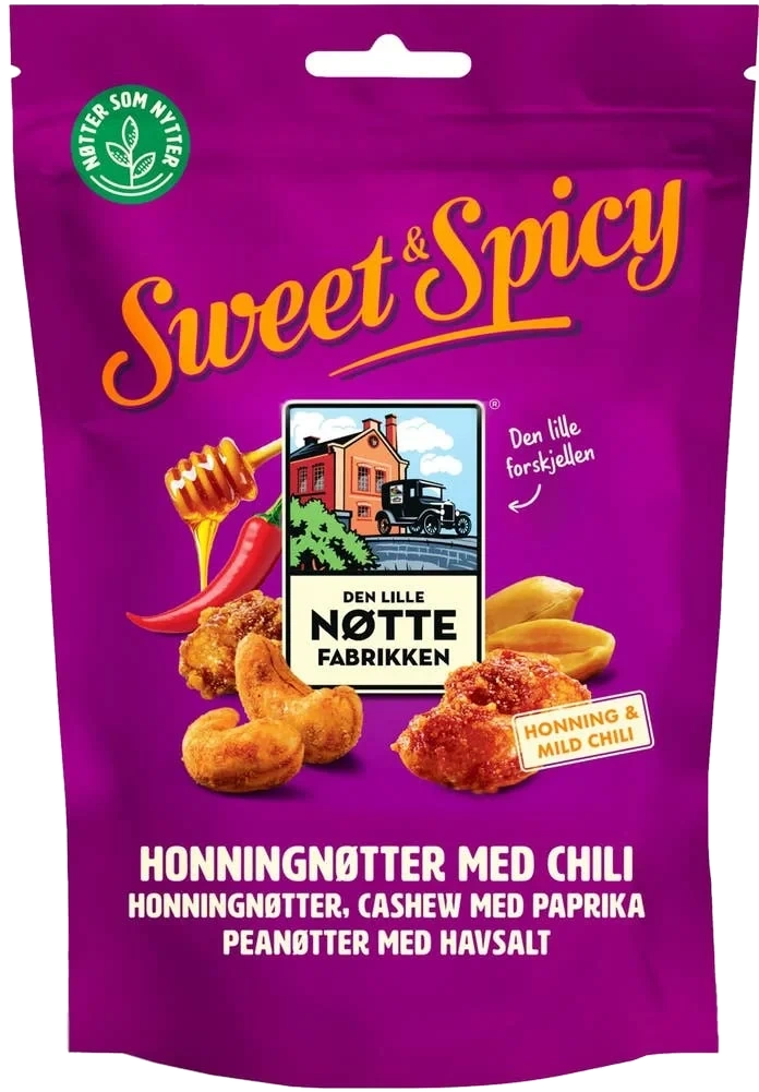 Den Lille Nøttefabrikken Sweet & spicy honningnøtter med chili