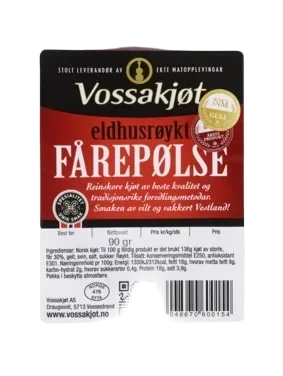 Eldhusrøykt Fårepølse 90g Vossakjøt