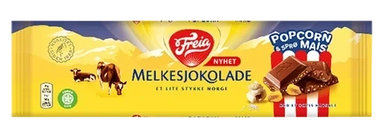 Melkesjokolade Popcorn Og Mais 190g