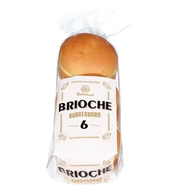 Burgerbrød Brioche 6stk 450g Bakehuset