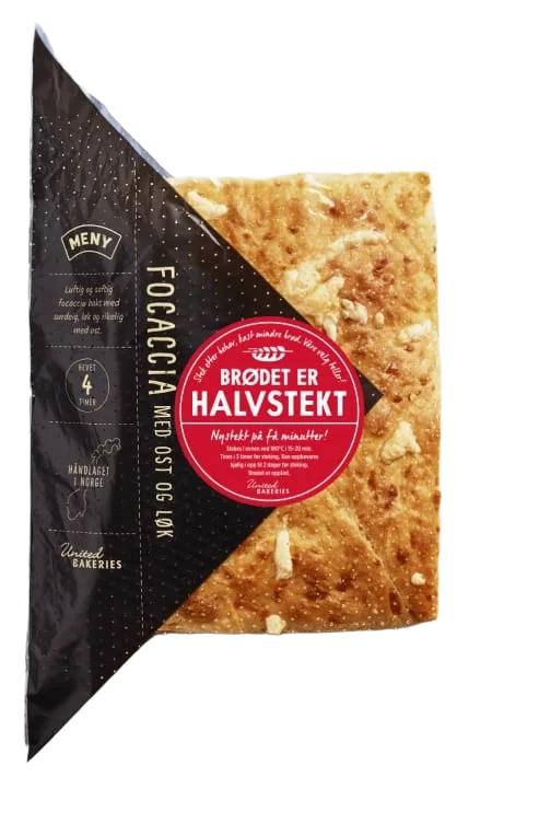 Meny Focaccia Ost&Løk Håndlagd Halvstekt