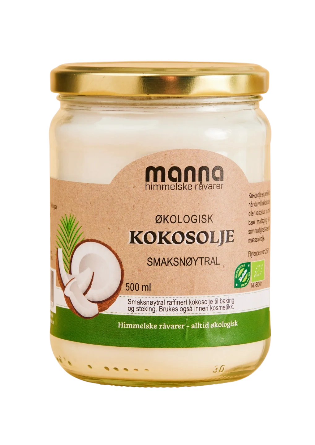 Kaldpresset Kokosolje Økologisk 480 ml