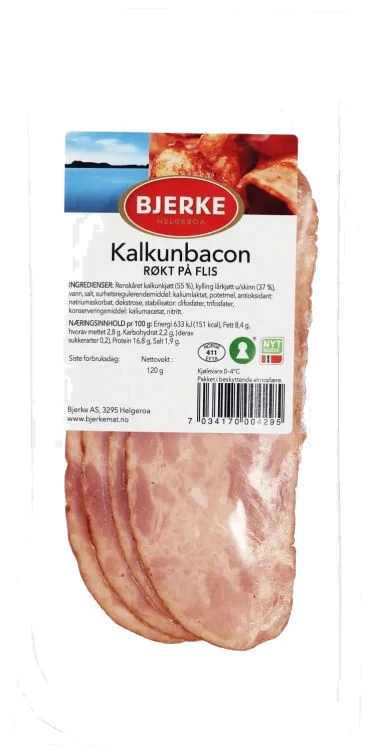 Kalkunbacon 120g Bjerke