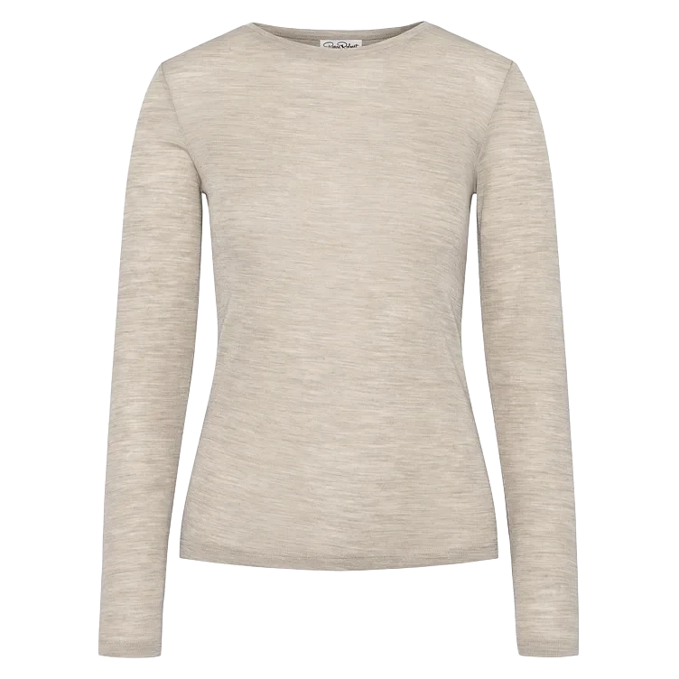 Wool Long Sleeve Stone Beige S Pierre Robert