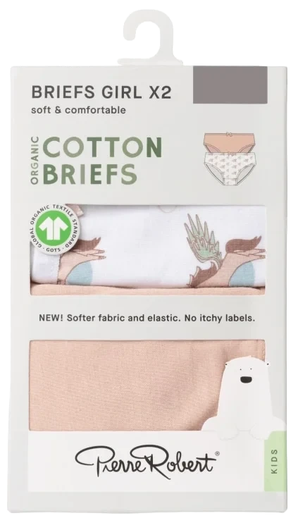 Brief Cotton X2 Pinkcloud-White 98-104